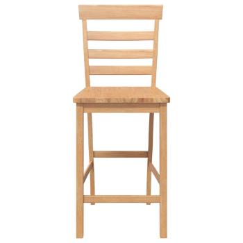Barhocker 2 Stk. Natur Massivholz Gummibaum