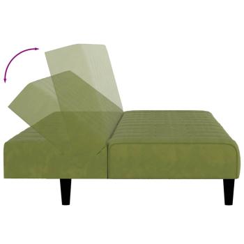 Schlafsofa 2-Sitzer Hellgrün Samt