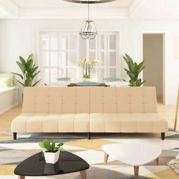 ARDEBO.de - Schlafsofa 2-Sitzer Creme Samt