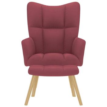 Relaxsessel mit Hocker Weinrot Stoff