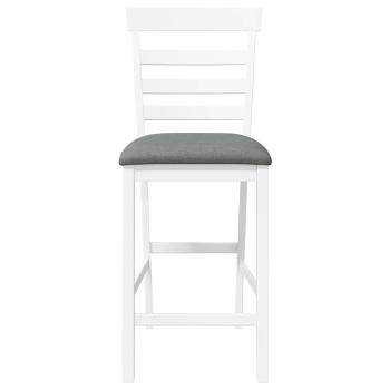 Barhocker mit Kissen 2 Stk. Weiß Massivholz Gummibaum