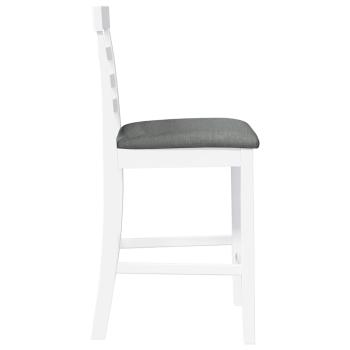 Barhocker mit Kissen 2 Stk. Weiß Massivholz Gummibaum
