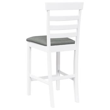 Barhocker mit Kissen 2 Stk. Weiß Massivholz Gummibaum