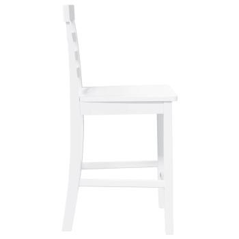 Barhocker 2 Stk. Weiß Massivholz Gummibaum
