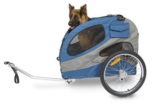 ARDEBO.de PetSafe Happy Ride Aluminium-Fahrradanhänger blau/grau