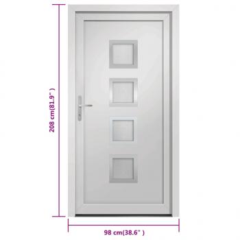 Haustür Weiß 98x208 cm PVC