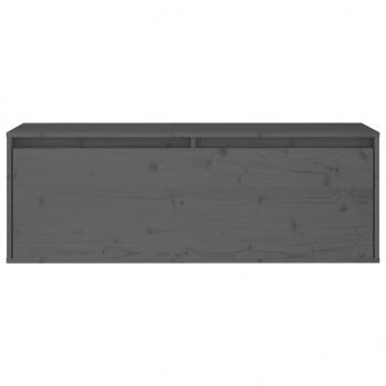 Wandschrank Grau 100x30x35 cm Massivholz Kiefer