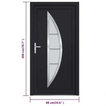 Haustür Anthrazit 88x200 cm PVC