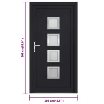 Haustür Anthrazit 108x208 cm PVC