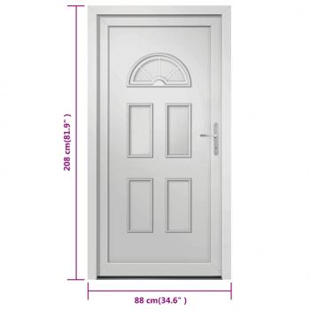 Haustür Weiß 88x208 cm PVC