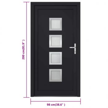 Haustür Anthrazit 98x200 cm PVC