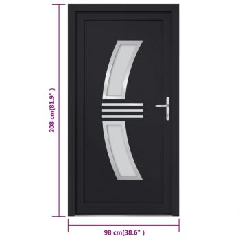 Haustür Anthrazit 98x208 cm PVC