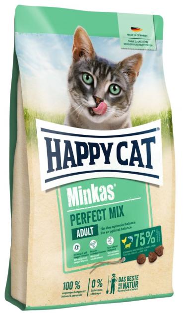 ARDEBO.de Happy Cat Minkas Perfect Mix Geflügel, Fisch & Lamm 10kg