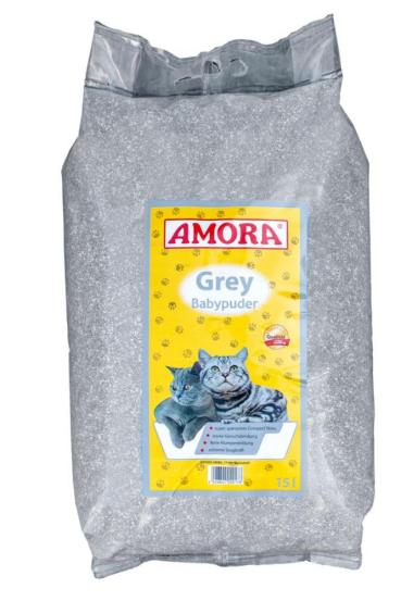 ARDEBO.de AMORA Katzenstreu Grey Compact Babypuder 14kg