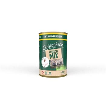 ARDEBO.de Christopherus Dose Fleischmix mit Hühnerherzen 400g