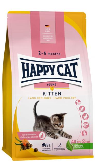 ARDEBO.de Happy Cat Young Kitten Land Geflügel 300g