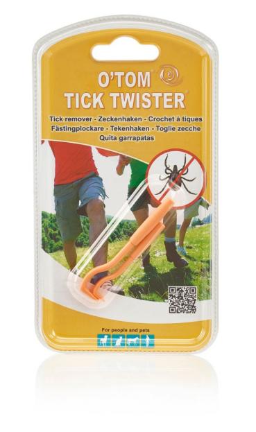 ARDEBO.de Tick Twister by OTom Zeckenhaken 2 Stück Farbe orange in Blisterverpackung