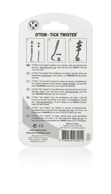 Tick Twister by OTom Zeckenhaken 2 Stück Farbe grün in Blisterverpackung