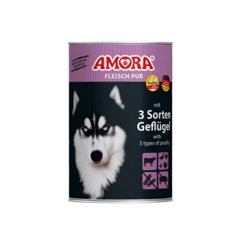 ARDEBO.de AMORA Dog Fleisch Pur mit 3 Sorten Geflügel 400g