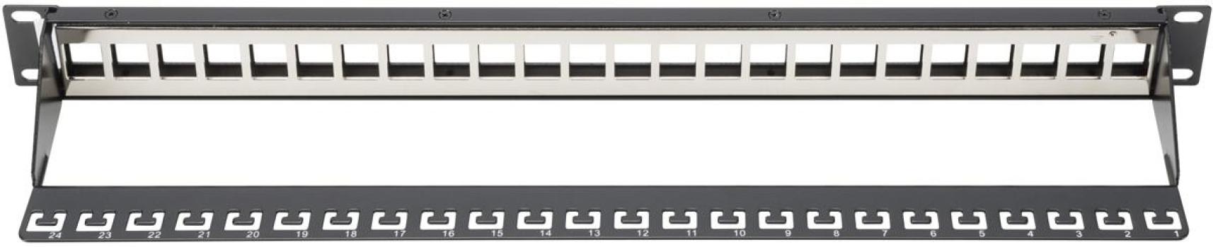 Assmann DN-91411 DIGITUS Modulares Patch Panel, 24-Port, Stahl, schwarz (DN-91411)