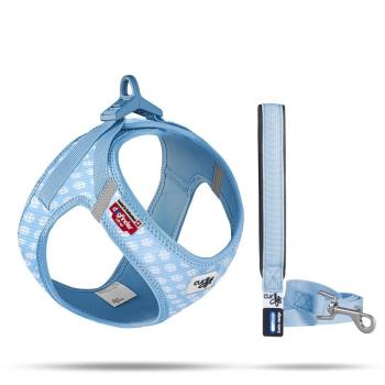 ARDEBO.de Curli Clasp Vest Geschirr Puppy Set Skyblue-Circles S