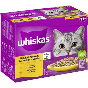 ARDEBO.de Whiskas Portionsbeutel Multipack 11+ Geflügel Auswahl in Gelee 12 x 85g