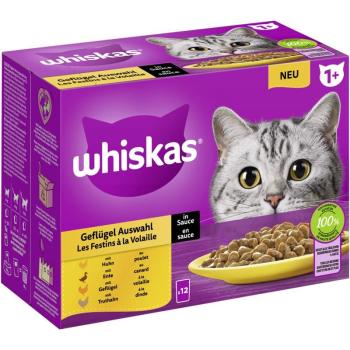 ARDEBO.de Whiskas Portionsbeutel Multipack 1+ Geflügel Auswahl in Sauce 12 x 85g