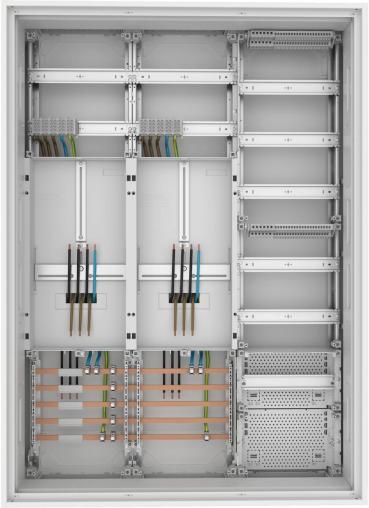 Eaton ZSD-ZZV-1100/APZ Zähler-Komplettschrank, vorverdrahtet, für 3-Punktbefestigung, bestehend aus 2x Zählerfeld / 1x Verteilerfeld inkl. APZ (191010)