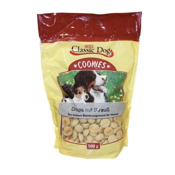 ARDEBO.de Classic Dog Snack Cookies Drops mit Strauß 500g