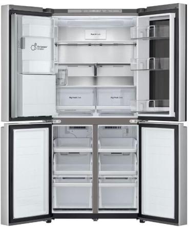 LG GMG761MBAE Stand Side-by-Side Kombination Multidoor, 83,5 cm breit, 508 L, InstaView, Wassertank, Eis-, Crushed Ice- und Wasserspender, WLAN, Metal Sorbet