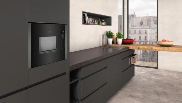 Neff HLAWD23G0 N50 Einbau Mikrowelle, 59,4 cm breit, 20 L, 5 Leistungsstufen, 7 Automatikprogramme, Graphite-Grey