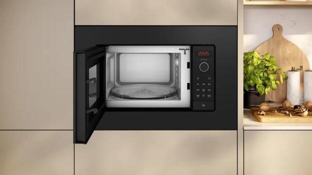 Neff HLAWG26S3 N30 Einbau Mikrowelle, 59,5 cm breit, 800 W, 20 L, QuickStart, 7 Automatikprogramme, schwarz