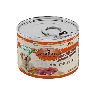ARDEBO.de Landfleisch Dog Classic Rind mit Reis & Gartengemüse extra mager 195g