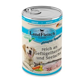 ARDEBO.de Landfleisch Dog Classic Geflügelherzen & Seelachs mit Gartengemüse 400g