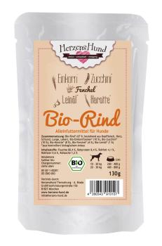 Herzenshund Bio Rind mit Bio Gemüse 130g (Menge: 18 je Bestelleinheit)
