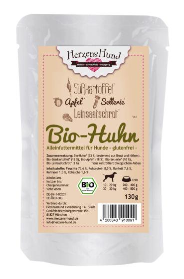 ARDEBO.de Herzenshund Bio Huhn mit Bio Gemüse 130g