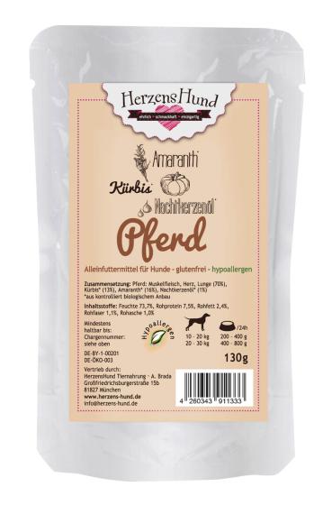 Herzenshund Pferd mit Kürbis 130g (Menge: 18 je Bestelleinheit)
