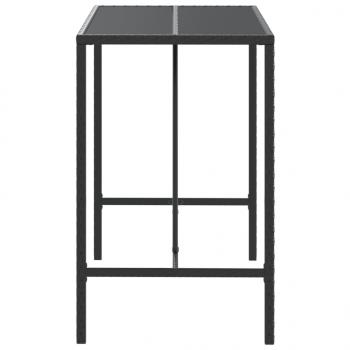Bartisch mit Glasplatte Schwarz 110x70x110 cm Poly Rattan