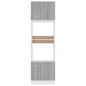 Mikrowellenumbauschrank Grau Sonoma 60x57x207 cm Holzwerkstoff