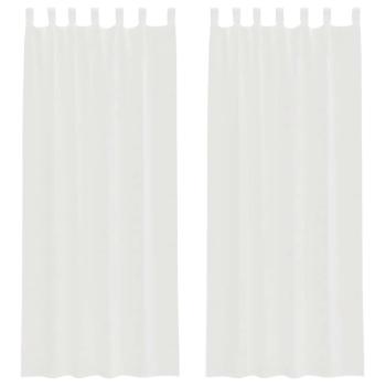 Voile Vorhänge mit Schlaufen 2 Stk. Weiß 140x260 cm