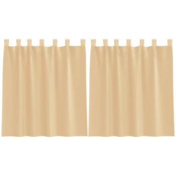 Voile Vorhänge mit Schlaufen 2 Stk. Sandfarbe 140x140 cm