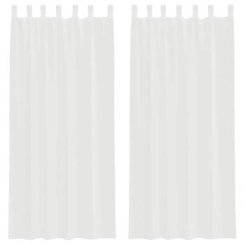 Voile Vorhänge mit Schlaufen 2 Stk. Weiß 140x225 cm