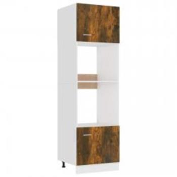 Mikrowellenumbauschrank Räuchereiche 60x57x207 cm Holzwerkstoff