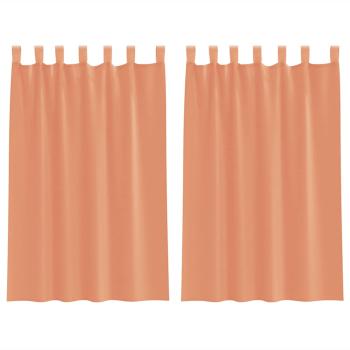 Voile Vorhänge mit Schlaufen 2 Stk. Terrakottarot 140x175 cm