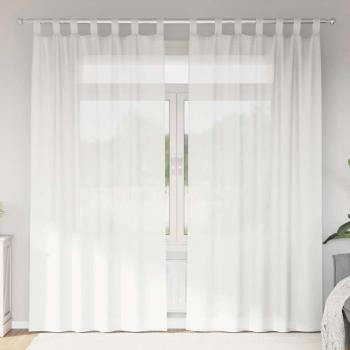 ARDEBO.de - Voile Vorhänge mit Schlaufen 2 Stk. Weiß 140x245 cm