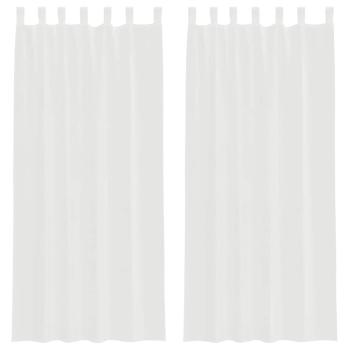 Voile Vorhänge mit Schlaufen 2 Stk. Weiß 140x245 cm