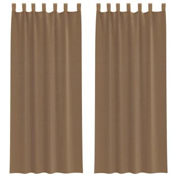 Voile Vorhänge mit Schlaufen 2 Stk. Hellbraun 140x260 cm