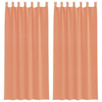Voile Vorhänge mit Schlaufen 2 Stk. Terrakottarot 140x245 cm