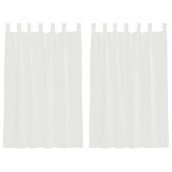 Voile Vorhänge mit Schlaufen 2 Stk. Weiß 140x175 cm