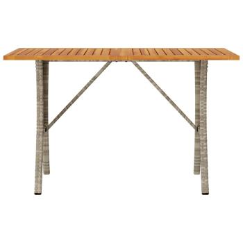 Gartensofa 3-Sitzer mit Kissen & Tisch Hellgrau Poly Rattan